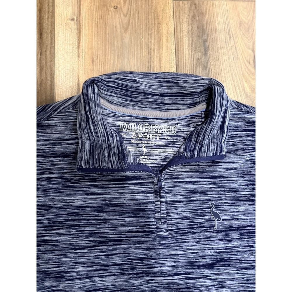 Tailorbyrd Sport Quarterzip Pullover Blue Heathered Men's Small Stretch Golf - Picture 2 of 6